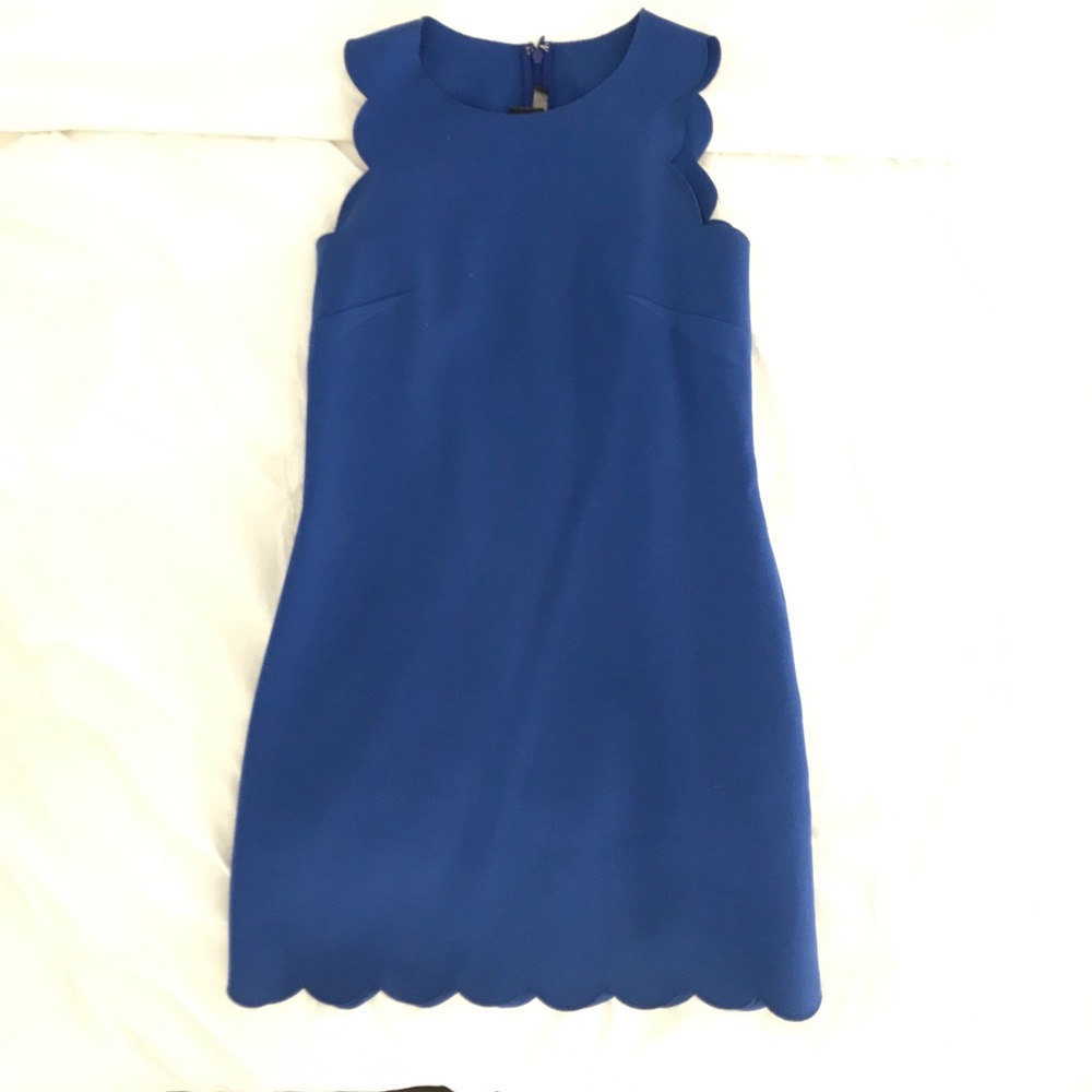 JCrew Blue Scallop Dress